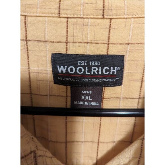 Woolrich Men’s Plaid Short Sleeve Button Down Shirt Size XXL Yellow 100% Cotton - Picture 5 of 16